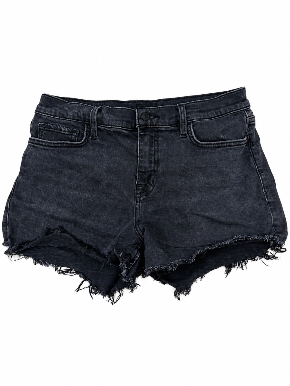 Hudson Jeans Black Distressed Cutoff Denim Shorts 29